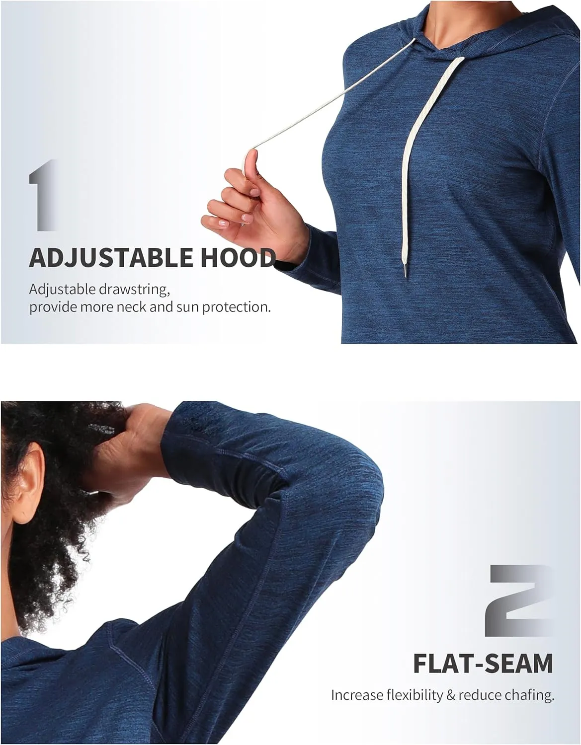 Pioneer Camp Women's Lightweight Hoodies Pullover Thin Soft Gym Hooded Sweatshirt Workout Athletic Running Yoga Casual Tops