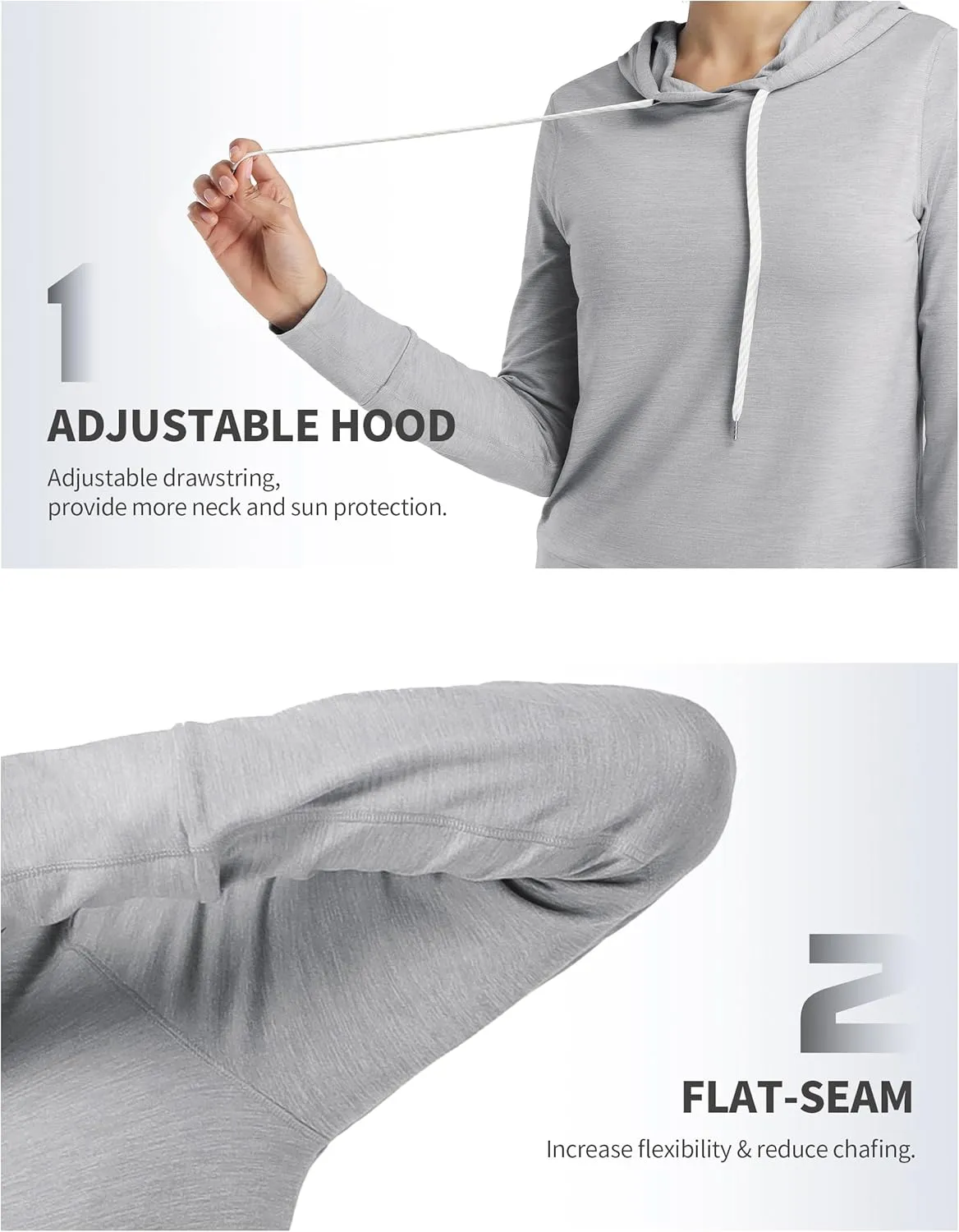 Pioneer Camp Women's Lightweight Hoodies Pullover Thin Soft Gym Hooded Sweatshirt Workout Athletic Running Yoga Casual Tops