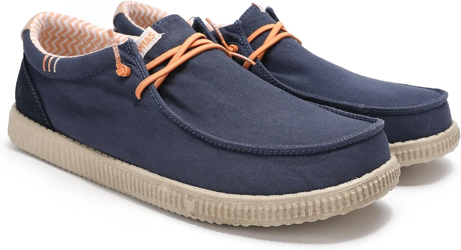 PITAS Ledro Men’s Casual Loafers | Cotton & Suede Upper | Lightweight & Comfortable Slip-On Shoes for Men | Dark Blue