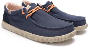 PITAS Ledro Men’s Casual Loafers | Cotton & Suede Upper | Lightweight & Comfortable Slip-On Shoes for Men | Dark Blue