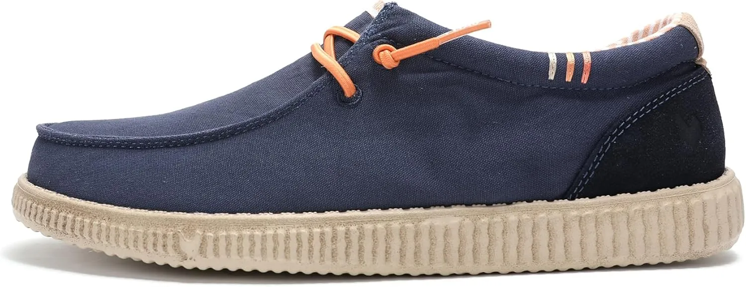 PITAS Ledro Men’s Casual Loafers | Cotton & Suede Upper | Lightweight & Comfortable Slip-On Shoes for Men | Dark Blue