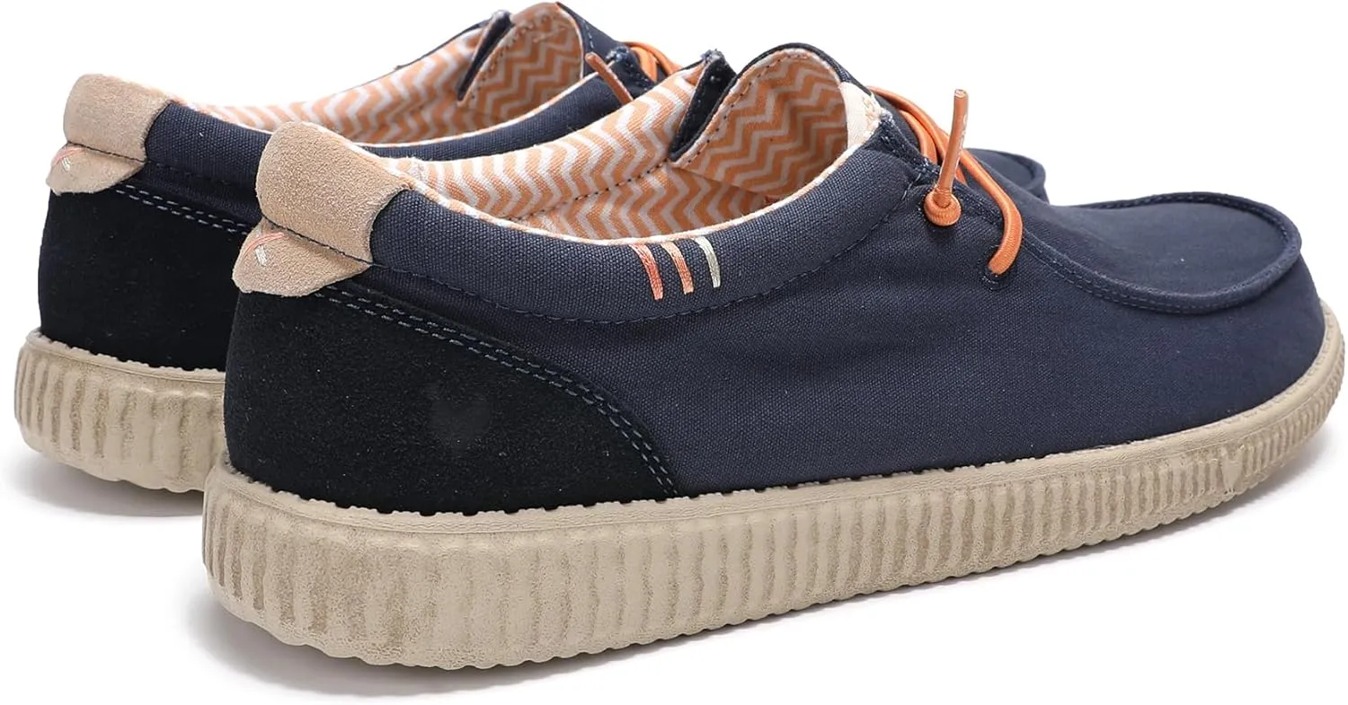PITAS Ledro Men’s Casual Loafers | Cotton & Suede Upper | Lightweight & Comfortable Slip-On Shoes for Men | Dark Blue