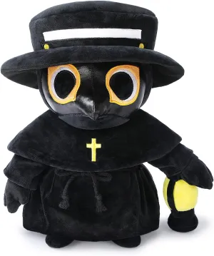 Plague Doctor Plush Toy, 16" Big Weighted Spook Cute Stuffed Plushie Pillow Doll, Soft Large Fluffy Halloween Hugging Cushion Decor, Present for Kids and Adults