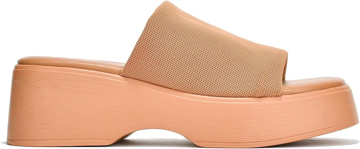 Platform Sandals Women Wedges Slides Chunky Heels Wedge Sandals Fabric Mule Fitted Cloud Lightweight Shoes Slipper  Memory Foam