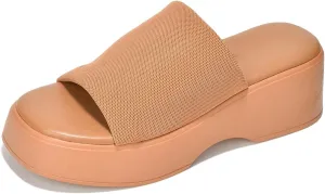 Platform Sandals Women Wedges Slides Chunky Heels Wedge Sandals Fabric Mule Fitted Cloud Lightweight Shoes Slipper  Memory Foam