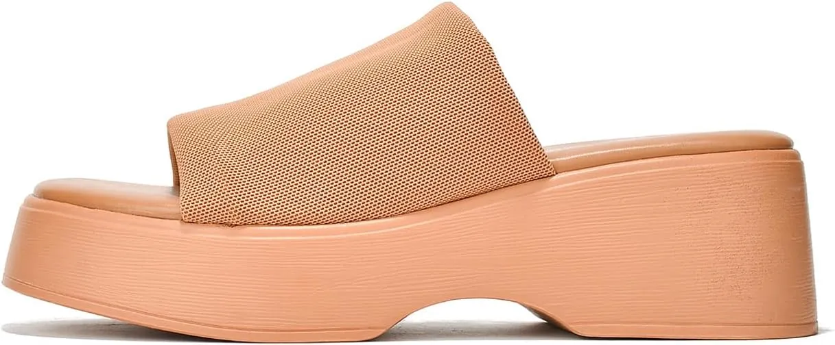 Platform Sandals Women Wedges Slides Chunky Heels Wedge Sandals Fabric Mule Fitted Cloud Lightweight Shoes Slipper  Memory Foam