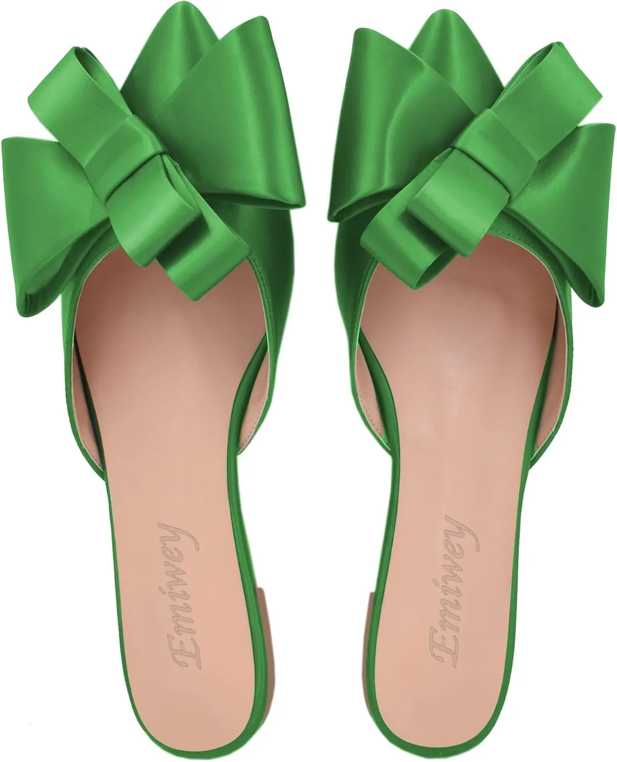 Pointed Toe Bow-Knot Flat Backless Slip On Slide Mules for Women