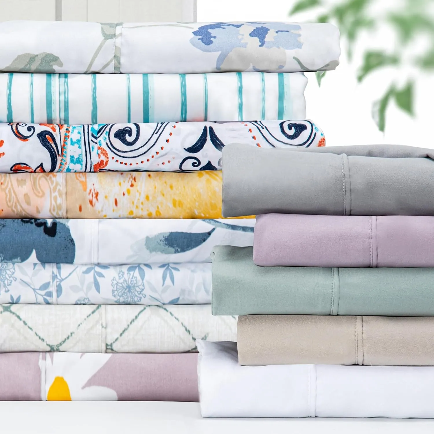Pointehaven Bedding Queen Bed Sheet Set- 4 Pieces Bedding- 100% Polyester Microfiber- Super Soft Easy Care Bed Linen Set - Breathable, Deep Pockets, Extra Soft (Queen Floral Vine)