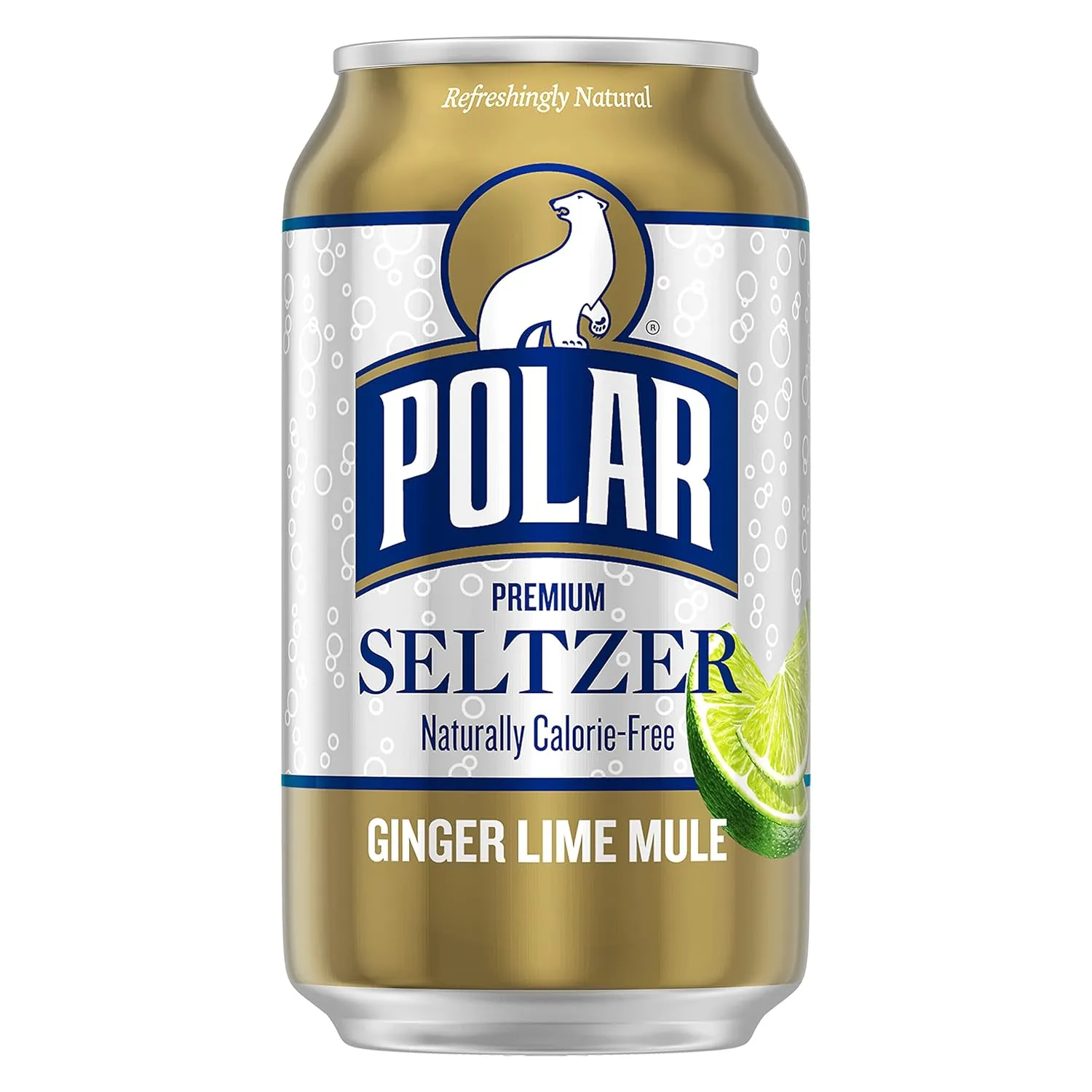 Polar Seltzer Water Ginger Lime Mule, 12 fl oz cans, 24 Count (3 Packs of 8)