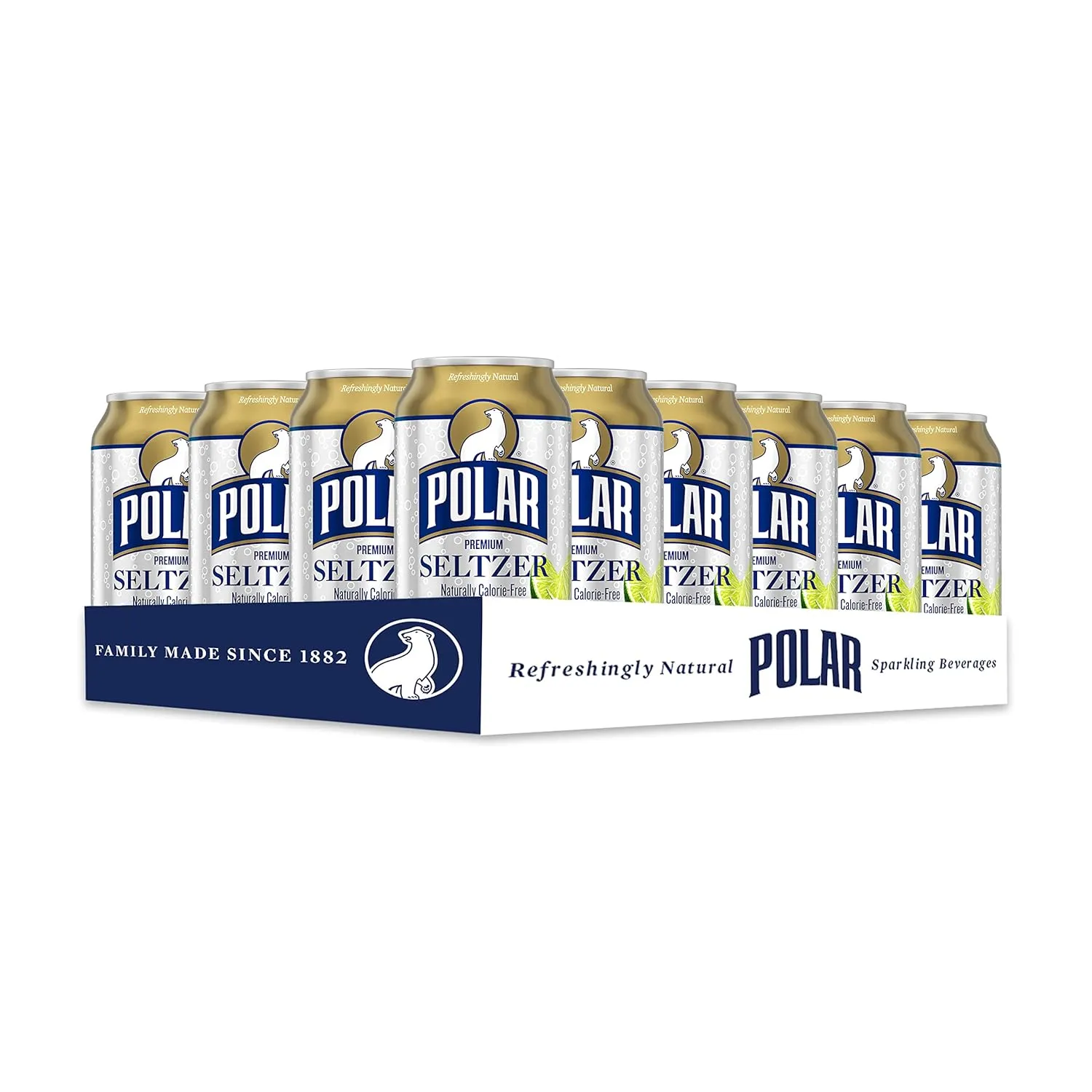 Polar Seltzer Water Ginger Lime Mule, 12 fl oz cans, 24 Count (3 Packs of 8)