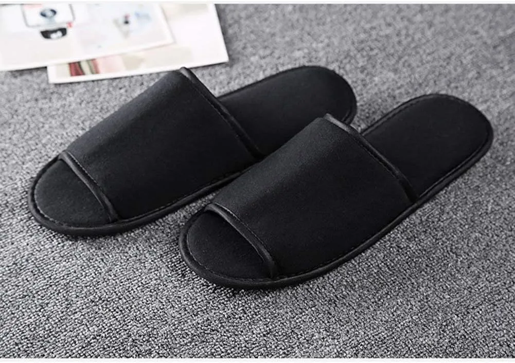 Portable Travel Slipper Spa Hotel Open Toe Sandals Non Disposable Foldable Shoes Guest Indoor House Room Business Trip Party Washable Footwear with Bags