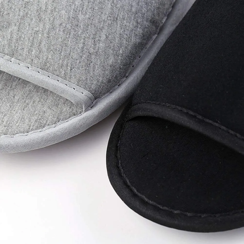Portable Travel Slipper Spa Hotel Open Toe Sandals Non Disposable Foldable Shoes Guest Indoor House Room Business Trip Party Washable Footwear with Bags