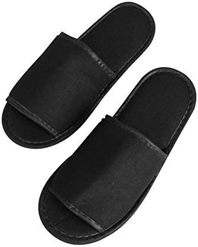 Portable Travel Slipper Spa Hotel Open Toe Sandals Non Disposable Foldable Shoes Guest Indoor House Room Business Trip Party Washable Footwear with Bags
