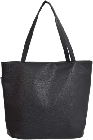 Premium Large Solid Color Vegan PU Pebble Leather Tote Shoulder Bag Handbag
