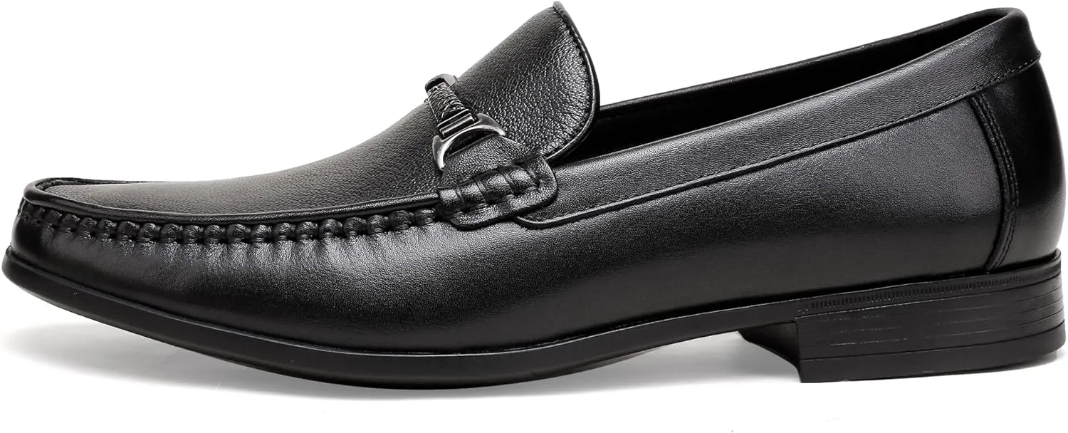 Premium Leather Dress Shoes for Men, Slip on Loafers Brogue Business Shoes