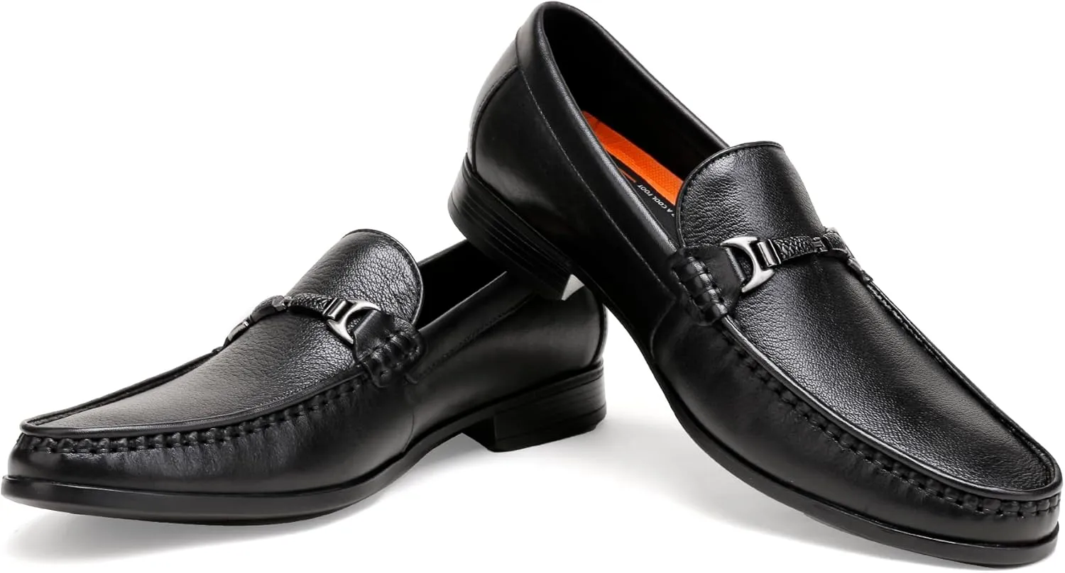 Premium Leather Dress Shoes for Men, Slip on Loafers Brogue Business Shoes