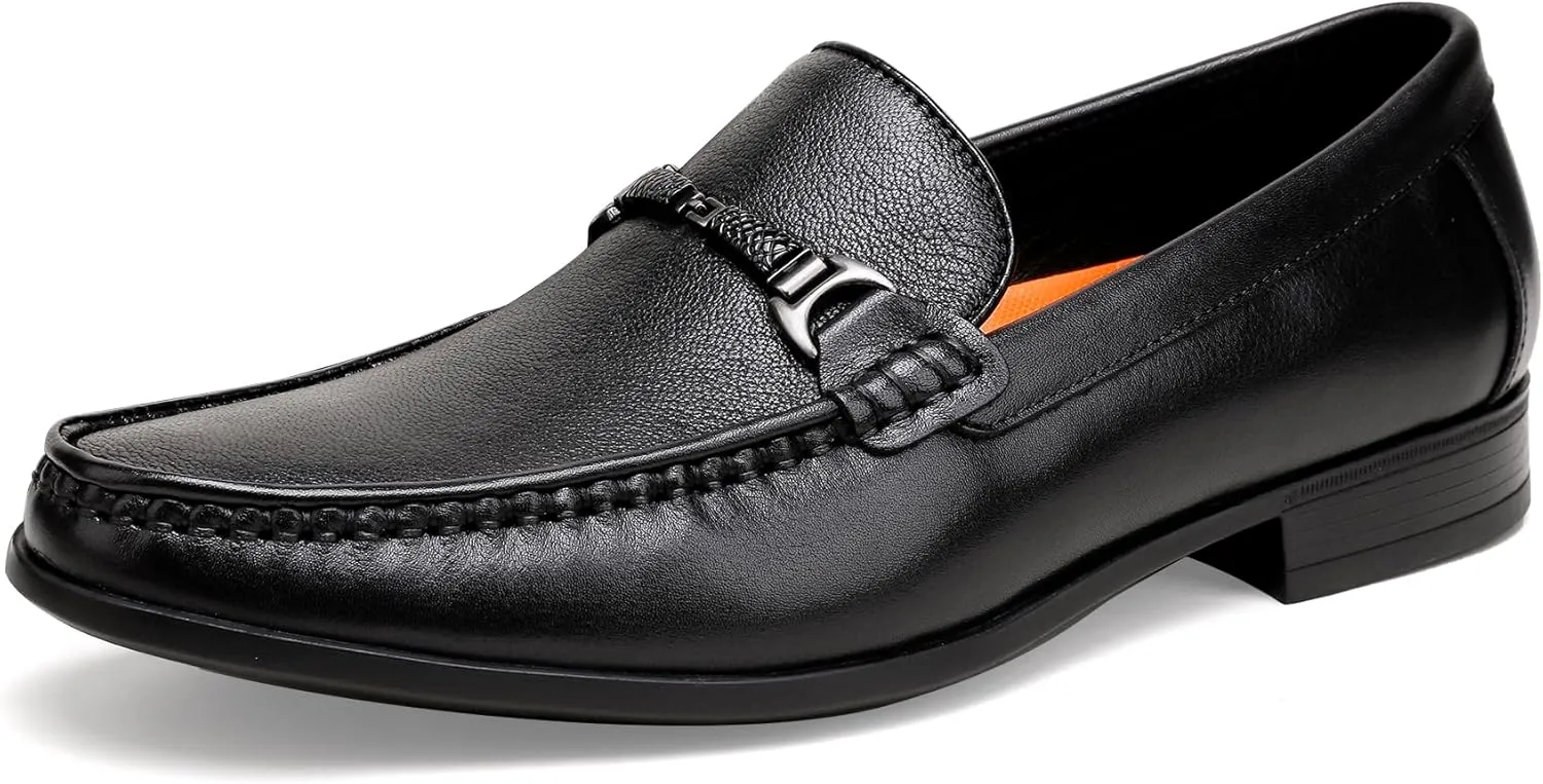 Premium Leather Dress Shoes for Men, Slip on Loafers Brogue Business Shoes