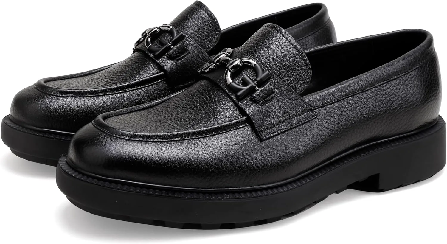 Premium Mens Leather Dress Shoes, Classic Formal Alligator Printed Business Loafer Handmade Buckle Party Wedding Penny Shoes Father's Day Shoe for Men, Black