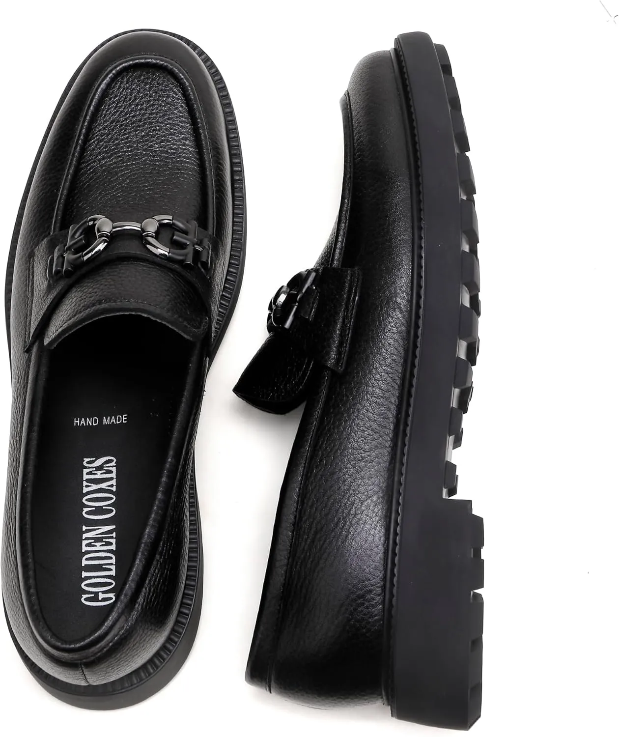 Premium Mens Leather Dress Shoes, Classic Formal Alligator Printed Business Loafer Handmade Buckle Party Wedding Penny Shoes Father's Day Shoe for Men, Black