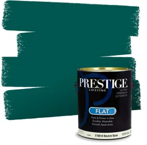 PRESTIGE Paints Exterior Paint and Primer In One, 1-Gallon, Flat, Comparable Match of Sherwin Williams* Cape Verde*