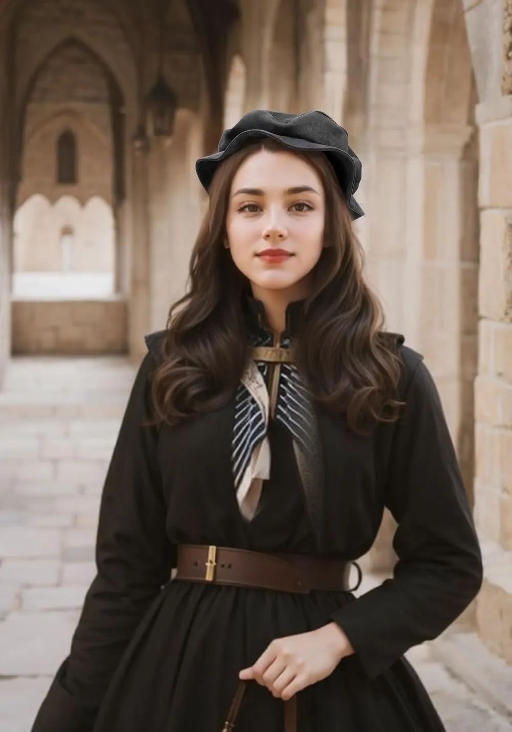 PROCOS Renaissance Tudor Flat Beret Hats for Women French Beret Hats Painter Cap Classic Costume Men Medieval