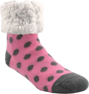 Pudus Cozy Winter Slipper Socks for Women and Men with Non-Slip Grippers Faux Fur Sherpa Fleece - Adult Regular Fuzzy