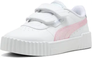 PUMA Carina Sneaker, White-Rose Mauve-Cool Weather, 3 US Unisex Little Kid