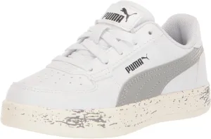 PUMA Caven Sneaker, White-Concrete Gray Black, 13 US Unisex Little Kid