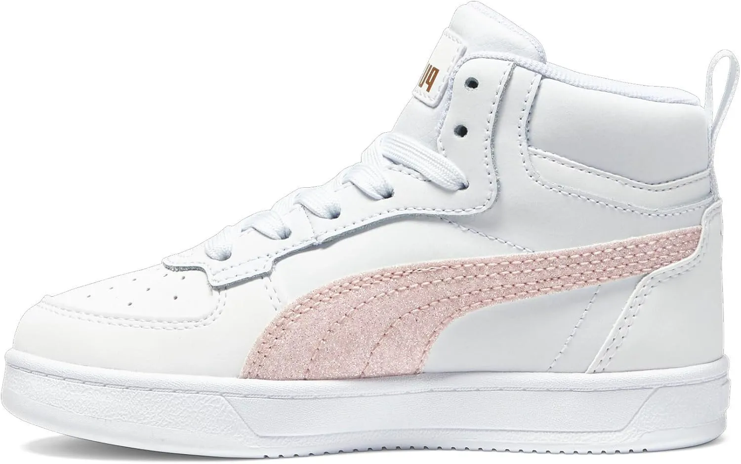 PUMA Caven Sneaker, White-Peach Smoothie-Gold, 1.5 US Unisex Little Kid