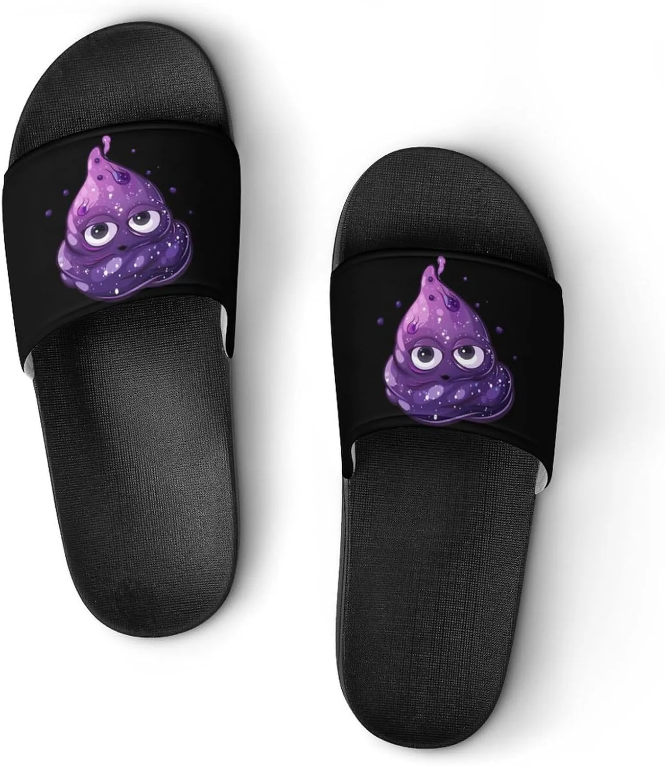Purple Galaxy Poop Unisex Shower Shoes House Slippers Non-Slip Indoor Bathroom Shoes for Pool Beach 37 (235mm)