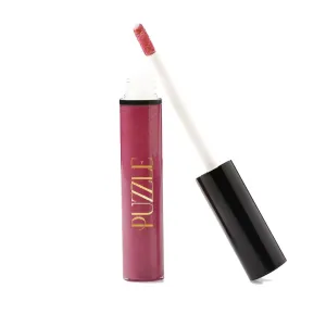 PUZZLE Lip Gloss Wand | Shiny, Shimmery, Non-Sticky, Moisturizing, Long-Lasting, Cruelty-Free, Vegan, Paraben-Free, High Shine Color (Shimmer & Shine | Purple Wine)