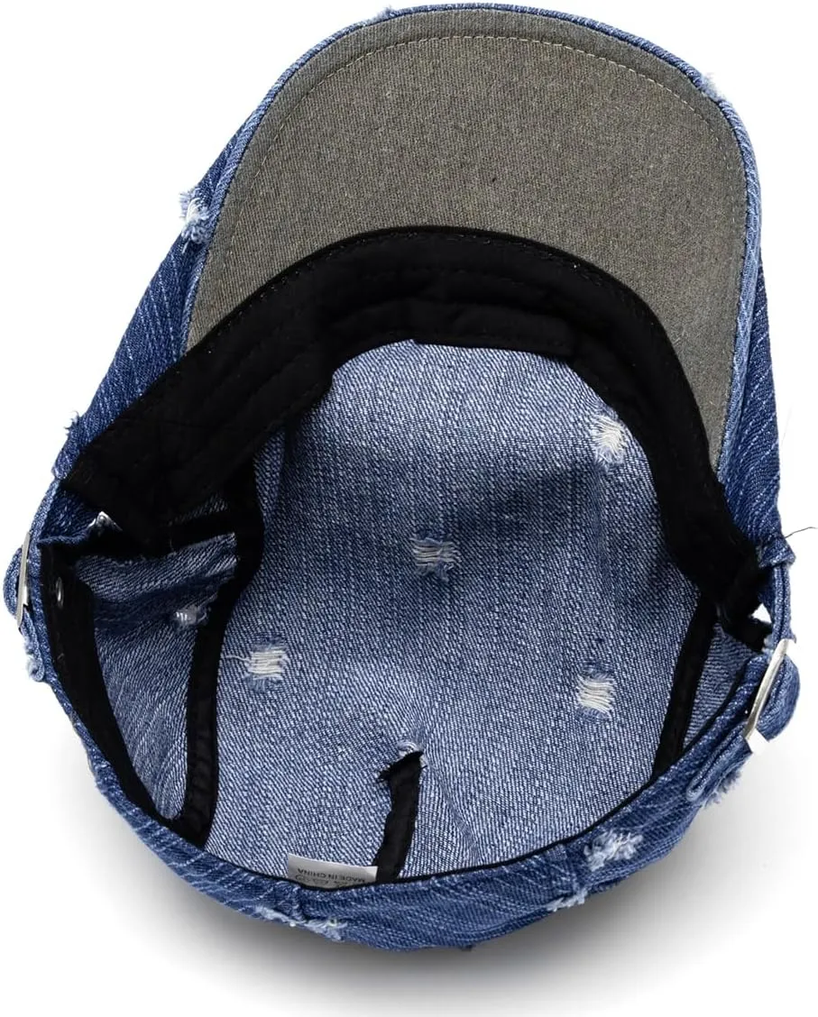 Quanhaigou Unisex Denim Newsboy Hats Flat Ivy Gatsby Cabbie Driving Berets Hat Cotton Dad Cap for Men Women