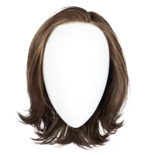 Raquel Welch Take A Bow Chin Length Layered Wig With Hand Tied Base by Hairuwear, Petite Average Cap, RL4/10SS Shaded Iced Java