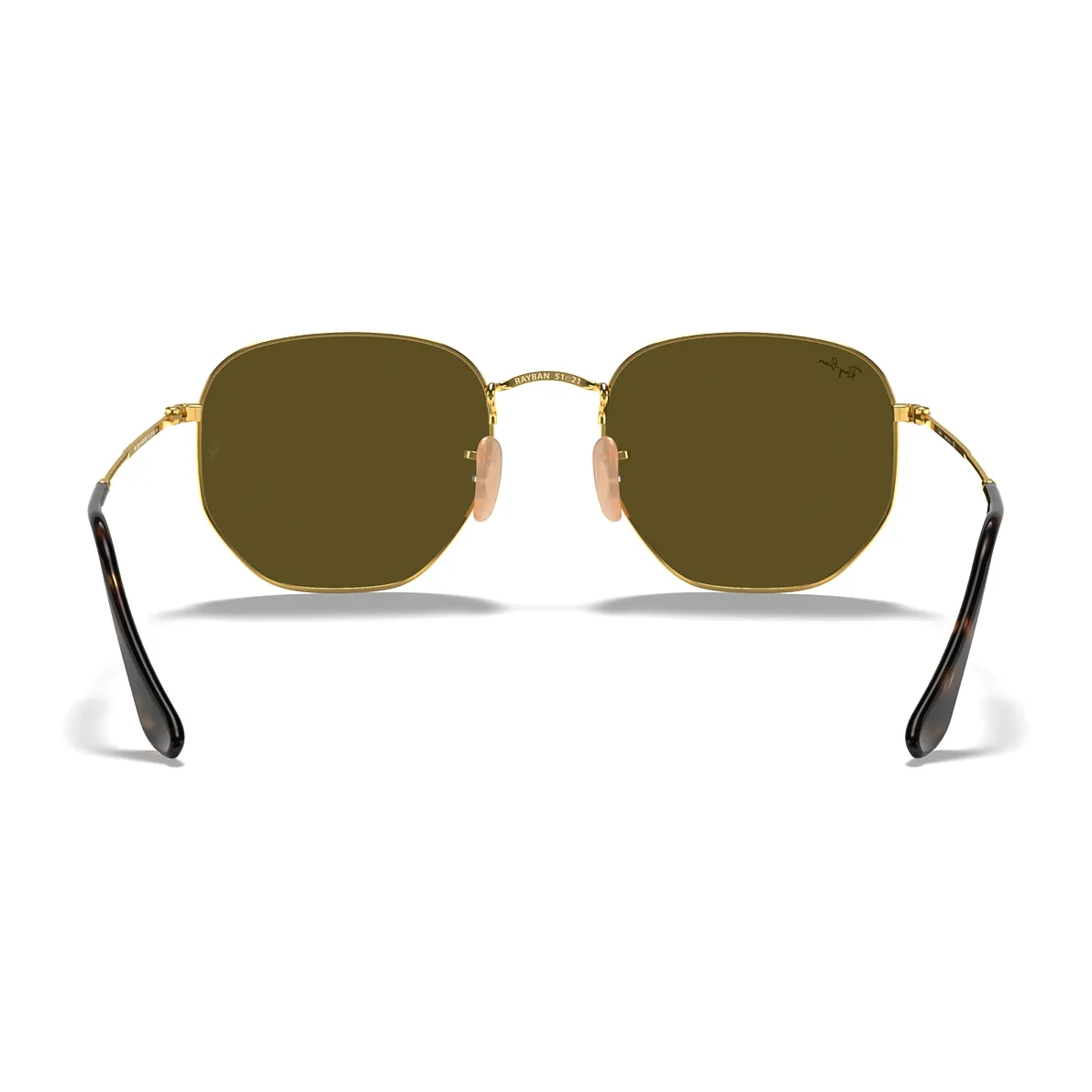 RAY BAN HEXAGONAL FLAT MIRROR LENSES RB3548N LIGHT BLUE GRADIENT GOLD