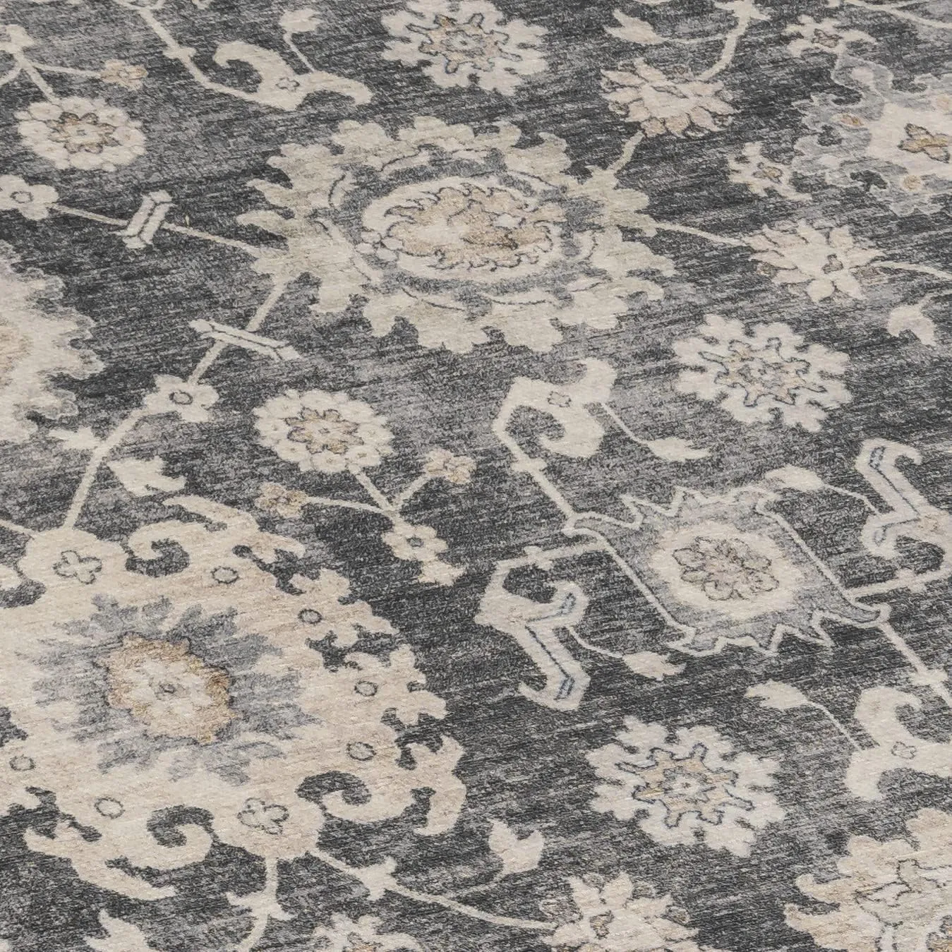 ReaLife Rugs Machine Washable Area Rug - Living Room Bedroom Bathroom Kitchen Entryway Office - Padded Low Pile Stain Resistant Premium - Boho Farmhouse Vintage - Bryn - Gray Beige Ivory 2'6" x 6'