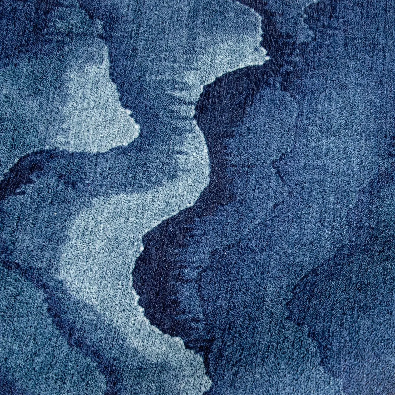 ReaLife Rugs Machine Washable Area Rug Runner - Living Room Bedroom Bathroom Kitchen Entryway Office - Padded Low Pile Stain Resistant Premium - Modern Abstract Contemporary - Ian - Blue 2'6" x 6'