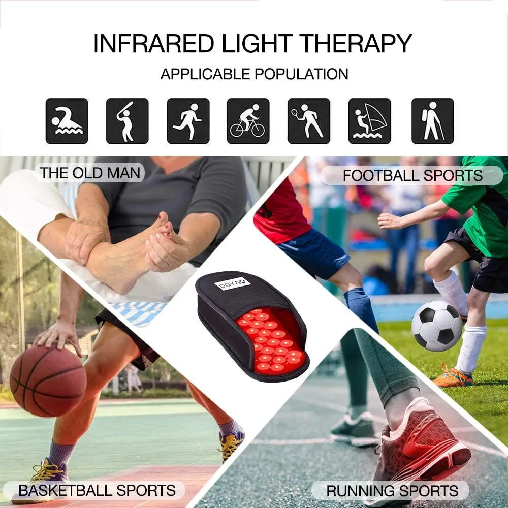 Red Light Therapy Device Slipper with 880nm Near Infrared LED for Foot Feet Toes Instep Pain Relief Fits for Men and Women (Two Pads Set