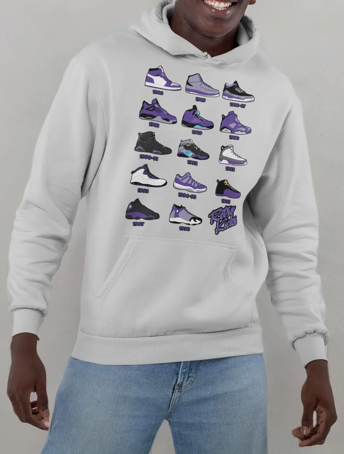 Retro Jordans Purple/White Colors Men's Hoodie Sweatshirt Pullover