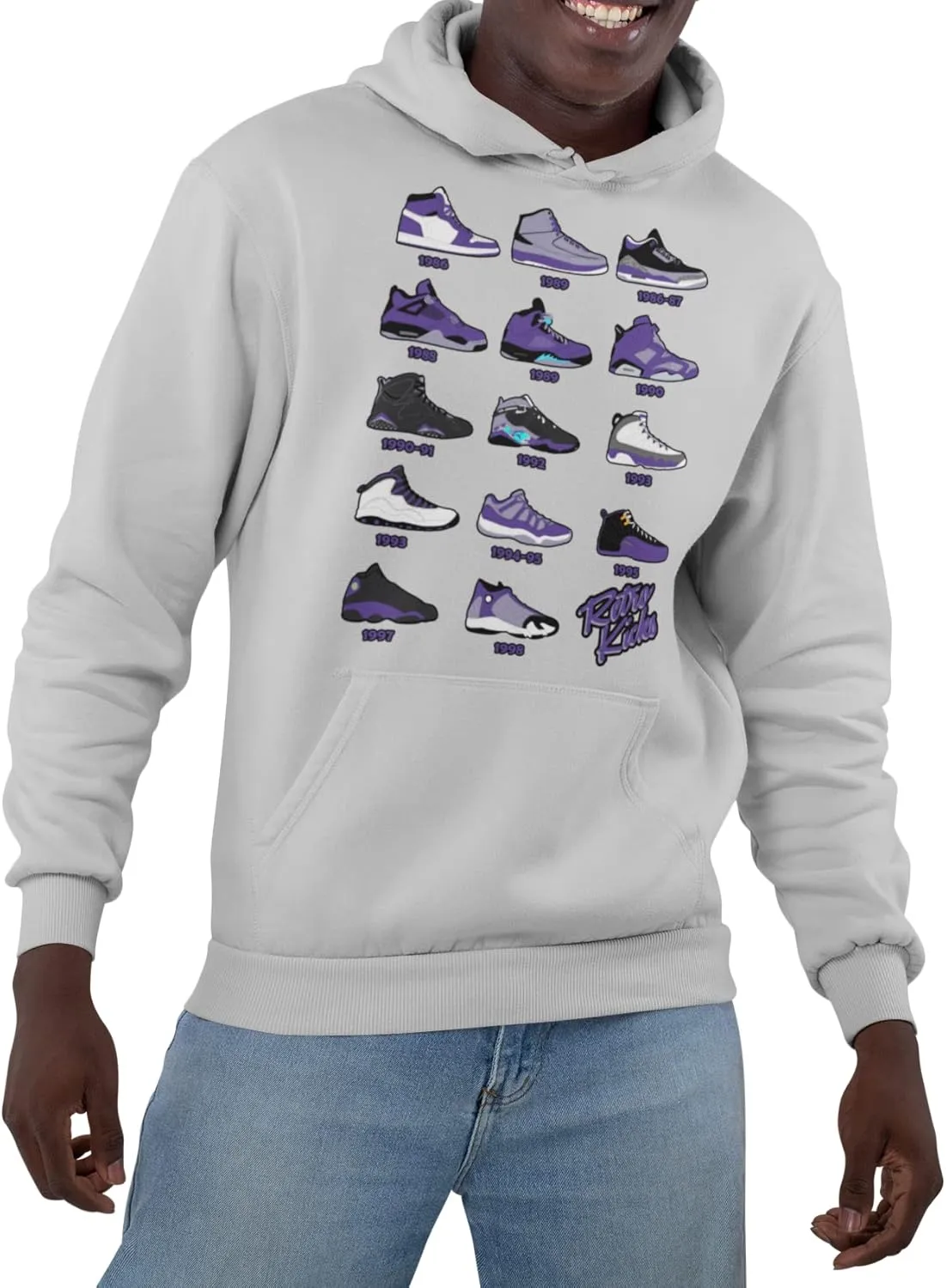 Retro Jordans Purple/White Colors Men's Hoodie Sweatshirt Pullover