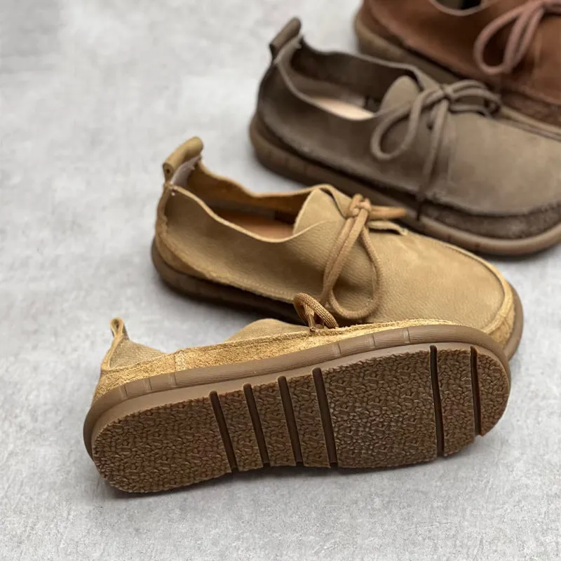 Retro Leather Flat Soft Casual Shoes