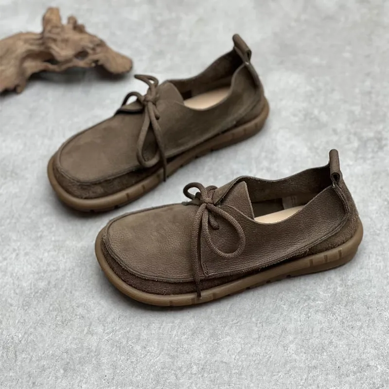 Retro Leather Flat Soft Casual Shoes