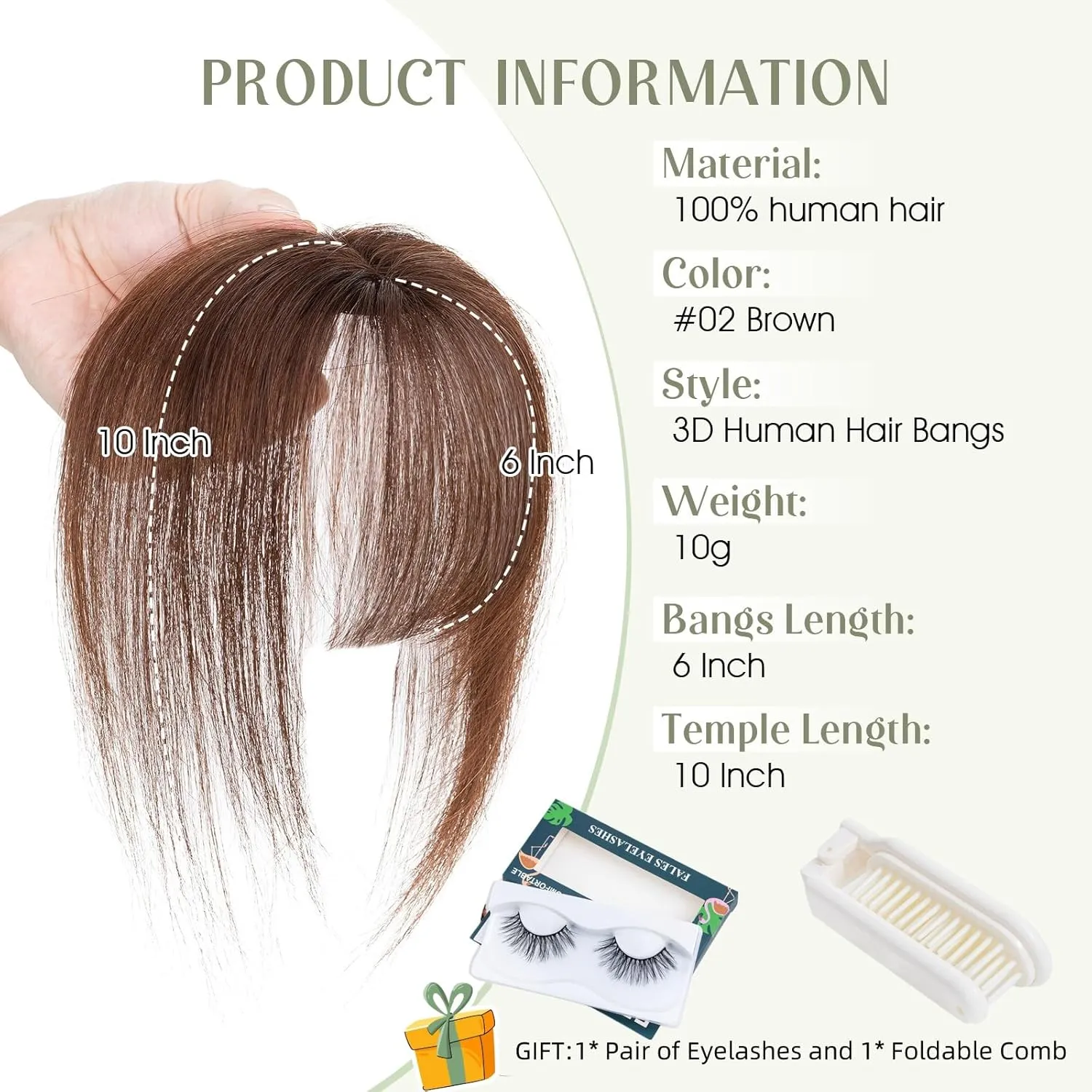 Rich Choices Clip in Bangs Real Human Hair 360°Cover 3D Clip in Bangs For Women Air Bangs Fake Bangs Fringe Bangs Hair Toppers for Women Real Human Hair 8 inch Medium Brown