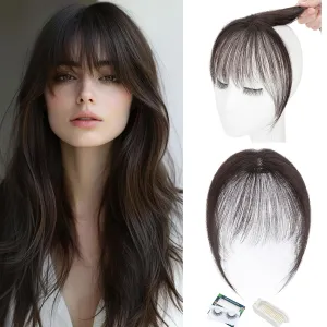 Rich Choices Clip in Bangs Real Human Hair 360°Cover 3D Clip in Bangs For Women Clip on Air Bangs Human Hair Fake Bangs Fringe Bangs Hair Toppers for Women Real Human Hair 8 inch Black