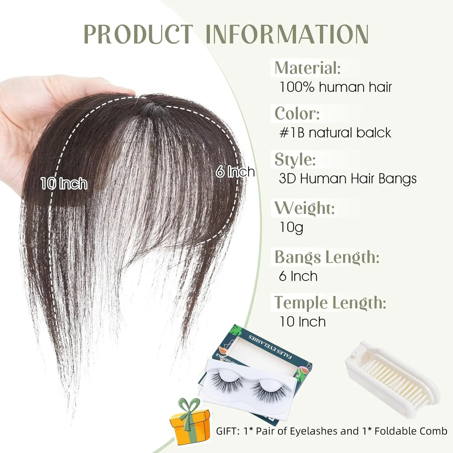 Rich Choices Clip in Bangs Real Human Hair 360°Cover 3D Clip in Bangs For Women Clip on Air Bangs Human Hair Fake Bangs Fringe Bangs Hair Toppers for Women Real Human Hair 8 inch Black