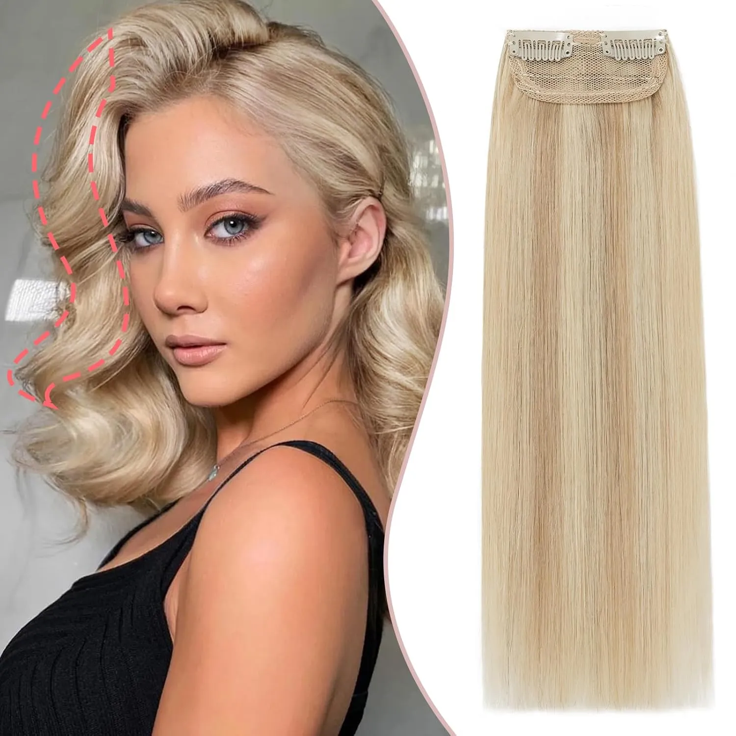 Rich Choices Clip in Short Hair Extensions 100% Real Remy Human Hair Invisible Mini HairPieces for Thinning Women and Men 8 Inch Natural Black
