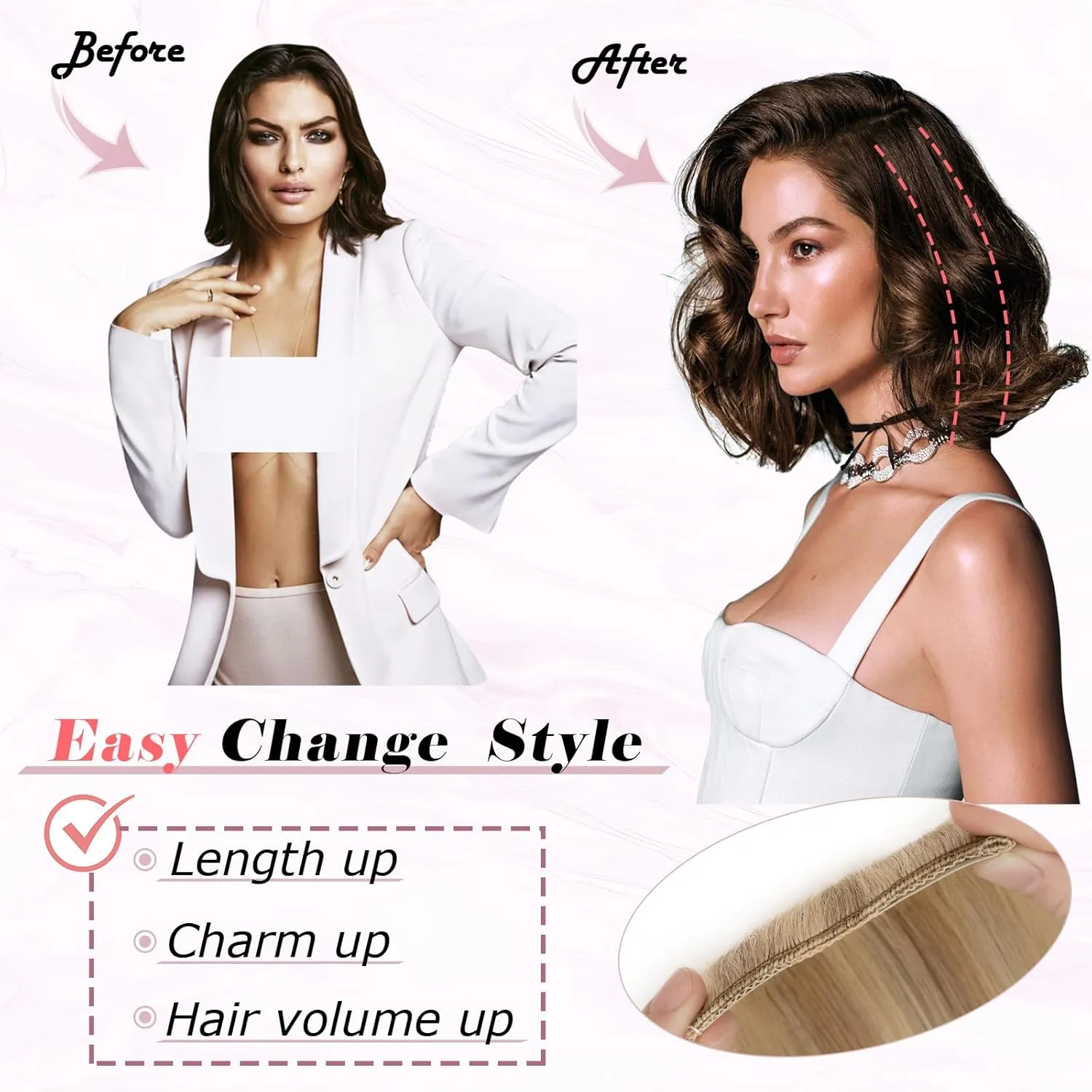 Rich Choices Clip in Short Hair Extensions 100% Real Remy Human Hair Invisible Mini HairPieces for Thinning Women and Men 8 Inch Natural Black