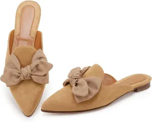 Rilista Mules for Women Slip On Comfortable Pointed Toe Womens Loafers Women's Flats for Women's Mules & Clogs