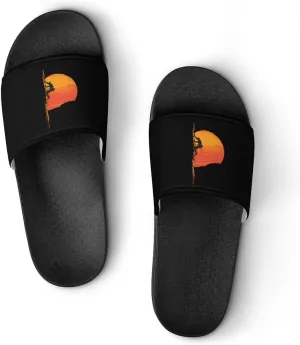 Rock Climbing at Sunset Slippers Indoor Outdoor Unisex House Slipper Shower Slippers Non-Slip Open Toe Shoes