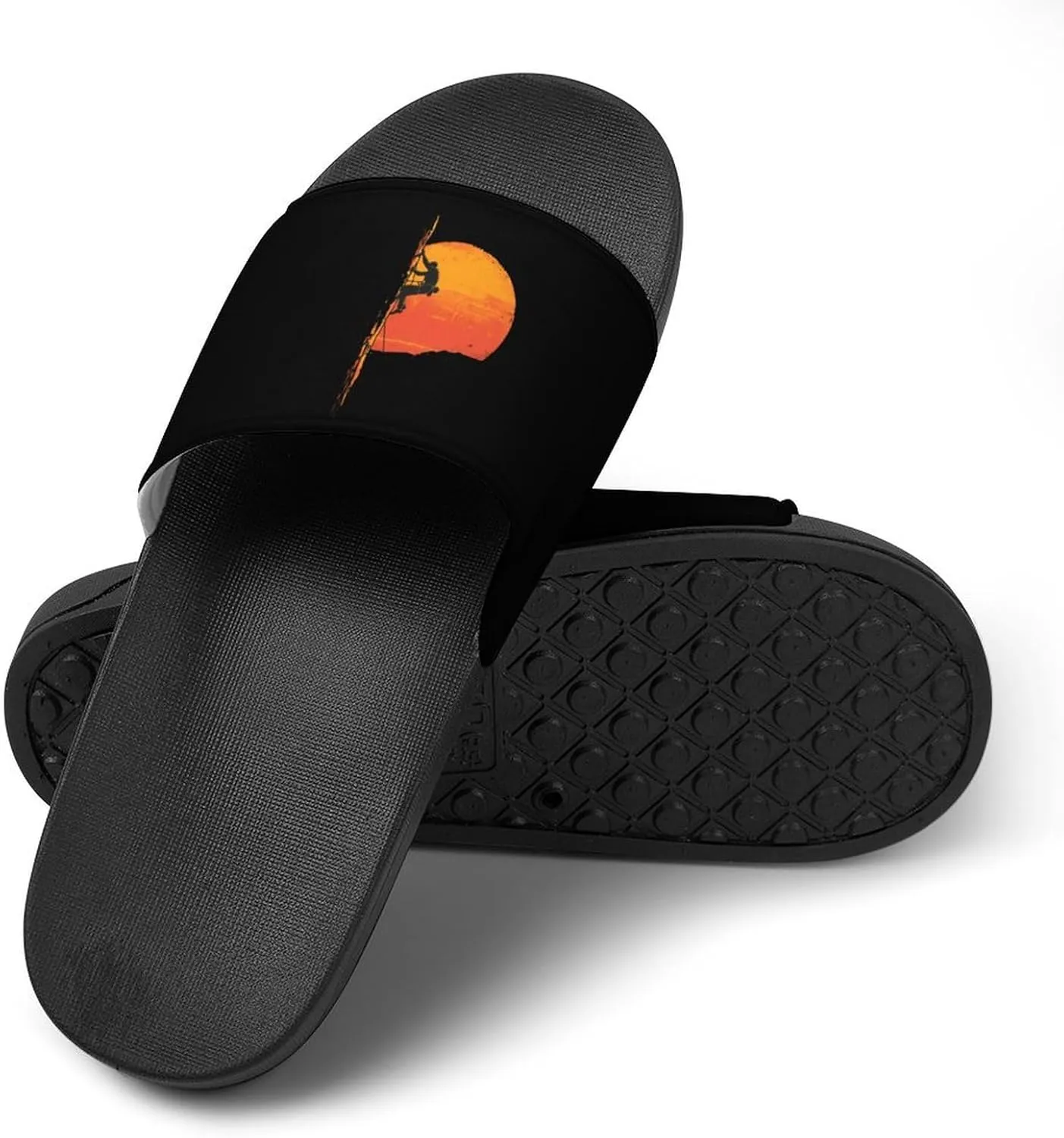 Rock Climbing at Sunset Slippers Indoor Outdoor Unisex House Slipper Shower Slippers Non-Slip Open Toe Shoes