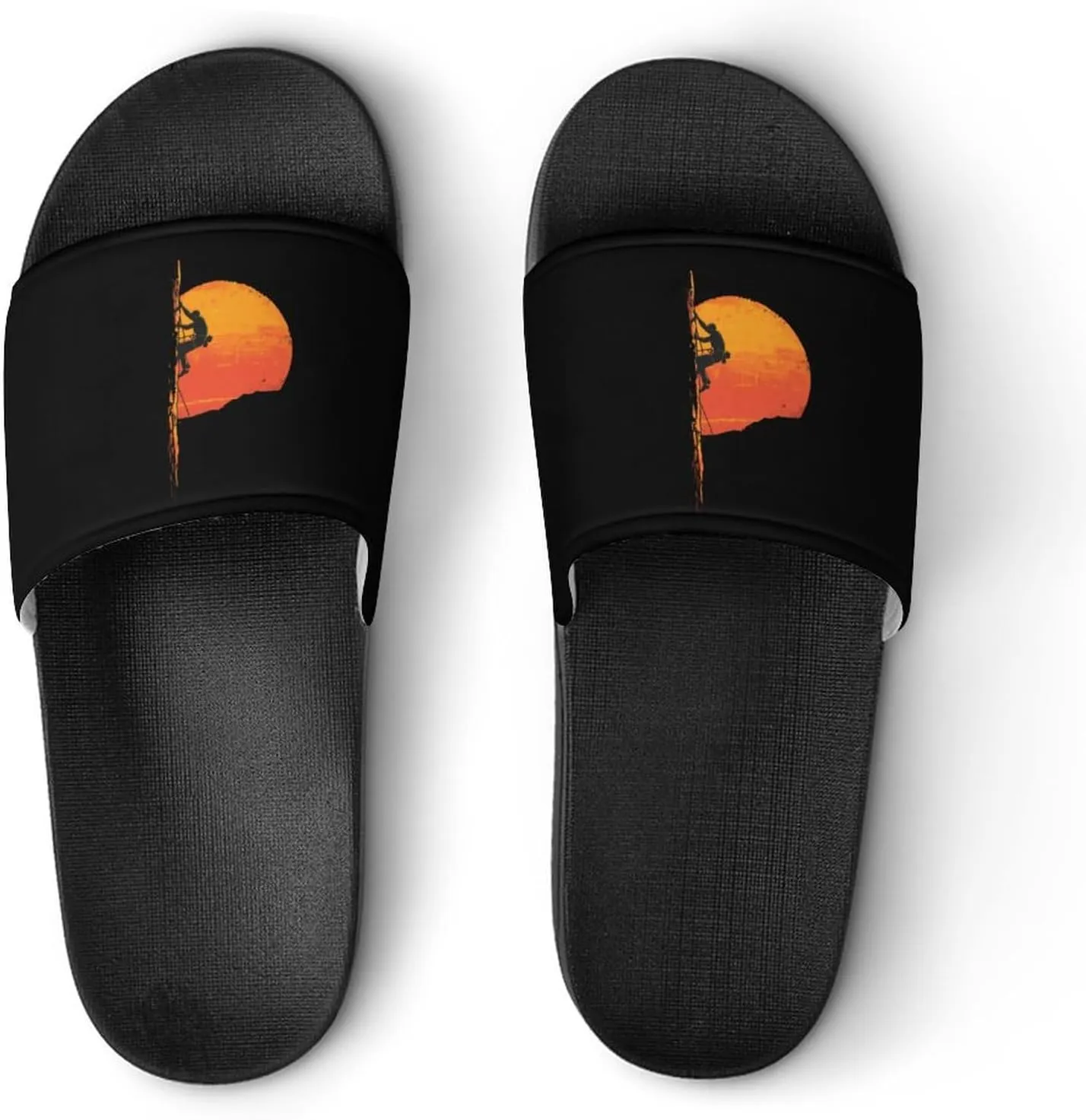 Rock Climbing at Sunset Slippers Indoor Outdoor Unisex House Slipper Shower Slippers Non-Slip Open Toe Shoes